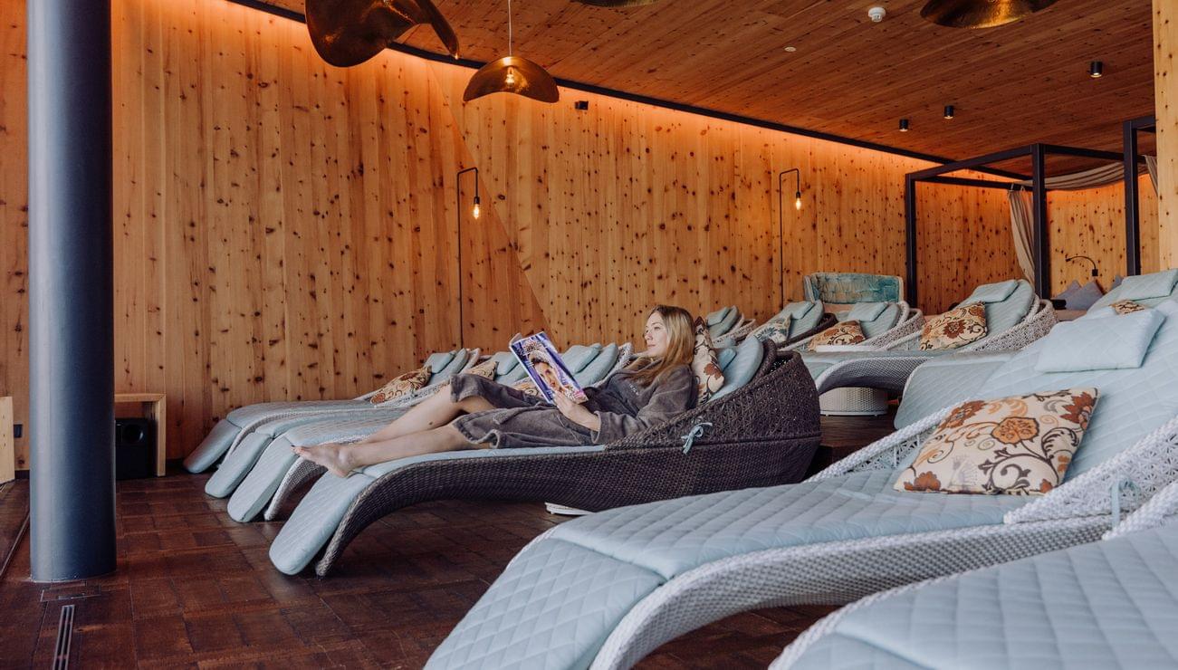 Relaxation room at the Mountain spa